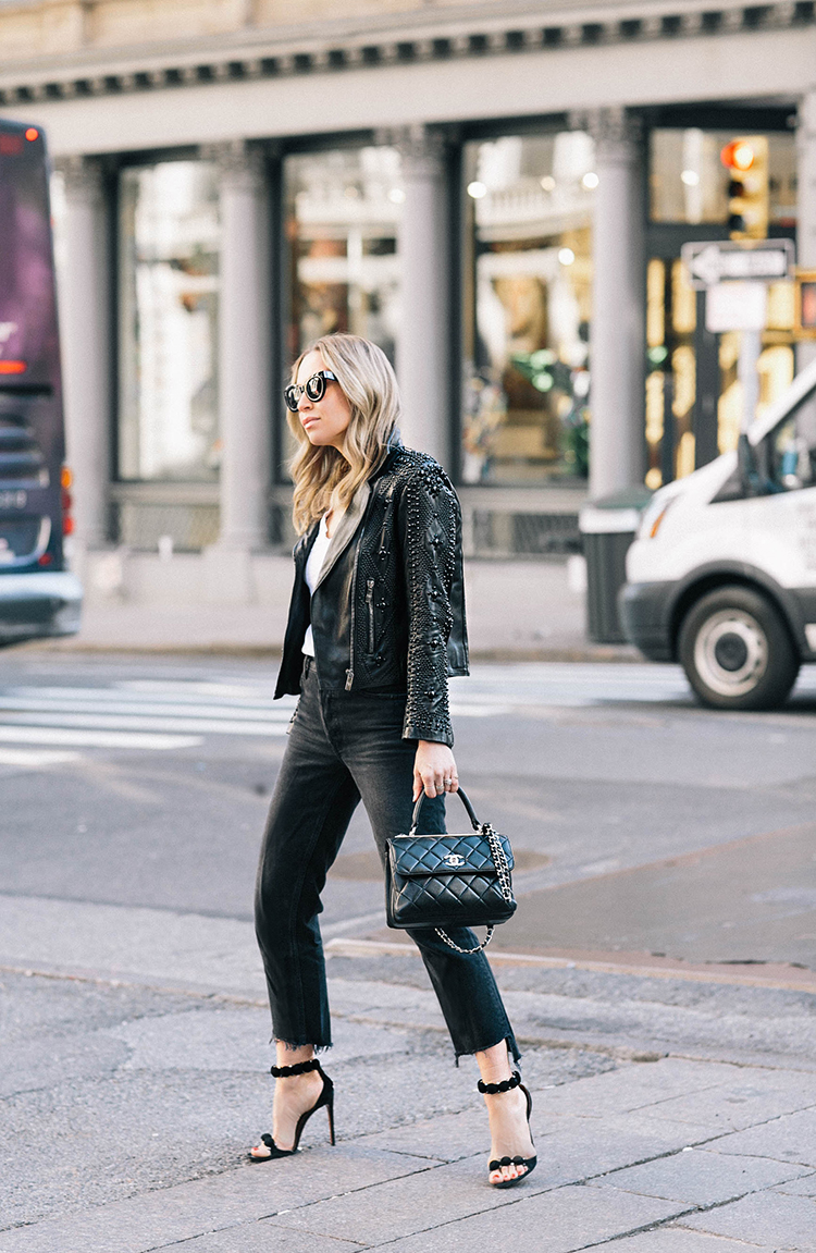 Helena of Brooklyn Blonde wearing Nour Hammour, Alaia Shoes, Chanel Trendy CC Bag, 