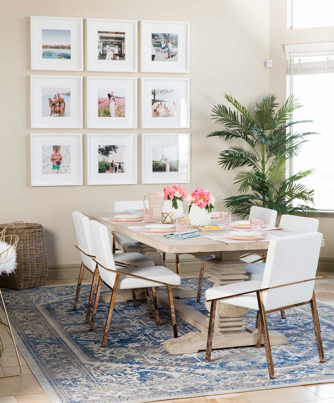 photos in white frames 